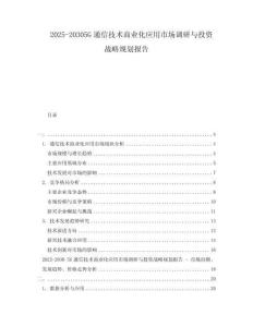 2025-20305G通信技術(shù)商業(yè)化應(yīng)用市場(chǎng)調(diào)研與投資戰(zhàn)略規(guī)劃報(bào)告