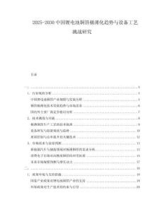 2025-2030中國(guó)鋰電池銅箔極薄化趨勢(shì)與設(shè)備工藝挑戰(zhàn)研究