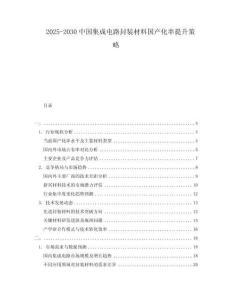 2025-2030中國(guó)集成電路封裝材料國(guó)產(chǎn)化率提升策略