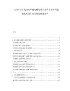 2025-2030電動汽車充電樁行業(yè)市場供需矛盾與智能電網(wǎng)技術應用規(guī)劃課題報告