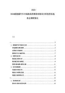 2025-2030新能源汽車(chē)市場(chǎng)格局供需相對(duì)格局分析投資優(yōu)選機(jī)會(huì)調(diào)研報(bào)告