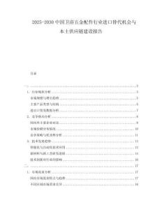 2025-2030中國衛(wèi)浴五金配件行業(yè)進口替代機會與本土供應(yīng)鏈建設(shè)報告