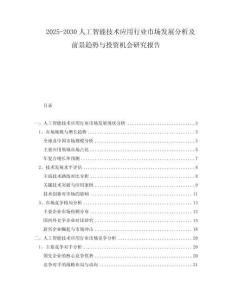 2025-2030人工智能技術(shù)應(yīng)用行業(yè)市場(chǎng)發(fā)展分析及前景趨勢(shì)與投資機(jī)會(huì)研究報(bào)告