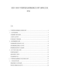 2025-2030中國跨境電商物流痛點分析與解決方案評估
