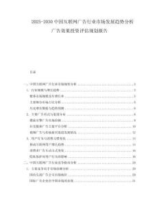 2025-2030中國互聯(lián)網(wǎng)廣告行業(yè)市場發(fā)展趨勢分析廣告效果投資評估規(guī)劃報告