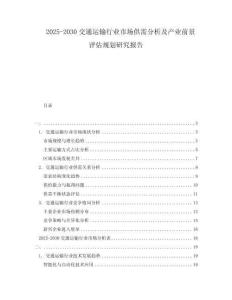 2025-2030交通運(yùn)輸行業(yè)市場供需分析及產(chǎn)業(yè)前景評估規(guī)劃研究報(bào)告