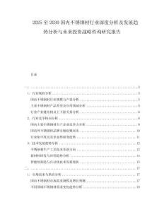 2025至2030國內(nèi)不銹鋼材行業(yè)深度分析及發(fā)展趨勢分析與未來投資戰(zhàn)略咨詢研究報告