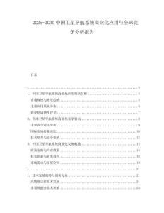 2025-2030中國衛(wèi)星導(dǎo)航系統(tǒng)商業(yè)化應(yīng)用與全球競爭分析報(bào)告
