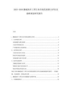 2025-2030挪威海洋工程行業(yè)市場(chǎng)發(fā)展?jié)摿υu(píng)估及戰(zhàn)略規(guī)劃研究報(bào)告