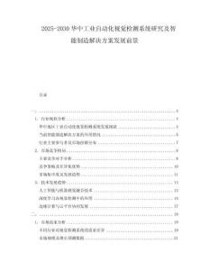2025-2030華中工業(yè)自動化視覺檢測系統(tǒng)研究及智能制造解決方案發(fā)展前景