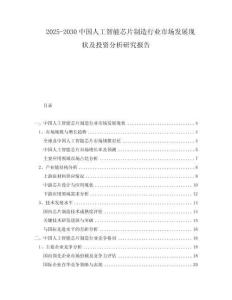 2025-2030中國人工智能芯片制造行業(yè)市場發(fā)展現(xiàn)狀及投資分析研究報告