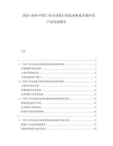 2025-2030中國(guó)工業(yè)自動(dòng)化行業(yè)技術(shù)集成市場(chǎng)應(yīng)用產(chǎn)業(yè)發(fā)展報(bào)告