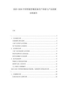 2025-2030中國智能穿戴設(shè)備用戶體驗與產(chǎn)品創(chuàng)新分析報告