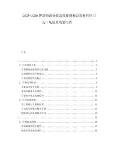 2025-2030智慧物流倉儲系統(tǒng)建設(shè)和益智材料應(yīng)用及市場前景規(guī)劃報(bào)告