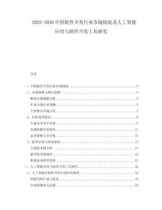 2025-2030中國軟件開發(fā)行業(yè)市場(chǎng)情況及人工智能應(yīng)用與軟件開發(fā)工具研究