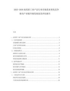 2025-2030南美輕工業(yè)產(chǎn)品行業(yè)市場(chǎng)需求變化競(jìng)爭(zhēng)格局產(chǎn)業(yè)鏈升級(jí)發(fā)展前景評(píng)估報(bào)告