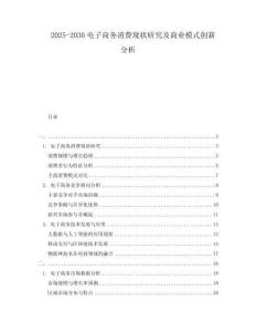 2025-2030電子商務(wù)消費現(xiàn)狀研究及商業(yè)模式創(chuàng)新分析