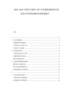 2025-2030中國汽車配件CHP行業(yè)現(xiàn)狀調(diào)研供應(yīng)需求及企業(yè)投資戰(zhàn)略發(fā)展規(guī)劃報(bào)告