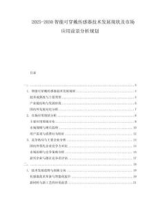 2025-2030智能可穿戴傳感器技術(shù)發(fā)展現(xiàn)狀及市場(chǎng)應(yīng)用前景分析規(guī)劃