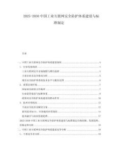 2025-2030中國(guó)工業(yè)互聯(lián)網(wǎng)安全防護(hù)體系建設(shè)與標(biāo)準(zhǔn)制定