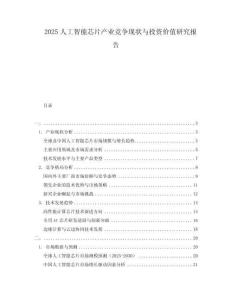 2025人工智能芯片產(chǎn)業(yè)競(jìng)爭(zhēng)現(xiàn)狀與投資價(jià)值研究報(bào)告