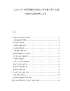 2025-2030中國母嬰用品行業(yè)市場需求預(yù)測產(chǎn)品設(shè)計投資評估規(guī)劃研究方案