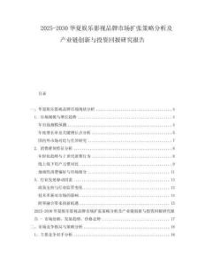 2025-2030華夏娛樂影視品牌市場(chǎng)擴(kuò)張策略分析及產(chǎn)業(yè)鏈創(chuàng)新與投資回報(bào)研究報(bào)告