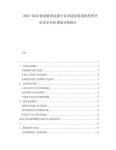 2025-2030德國精密儀器行業(yè)市場發(fā)展現狀投資評估競爭分析規(guī)劃分析報告