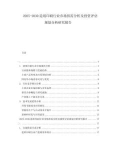 2025-2030造紙印刷行業(yè)市場供需分析及投資評估規(guī)劃分析研究報告