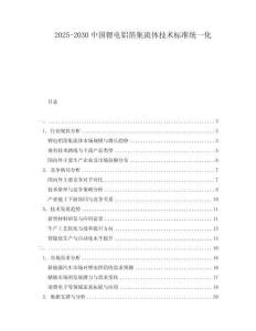 2025-2030中國(guó)鋰電鋁箔集流體技術(shù)標(biāo)準(zhǔn)統(tǒng)一化