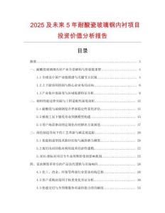 2025及未來5年耐酸瓷玻璃鋼內(nèi)襯項(xiàng)目投資價(jià)值分析報(bào)告