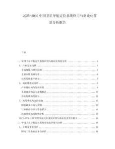 2025-2030中國衛(wèi)星導(dǎo)航定位系統(tǒng)應(yīng)用與商業(yè)化前景分析報告