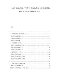 2025-2030房地產(chǎn)開發(fā)經(jīng)營市場發(fā)展分析及前景趨勢預(yù)測與發(fā)展戰(zhàn)略研究報(bào)告