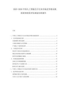2025-2030中國人工智能芯片行業(yè)市場競爭格局現(xiàn)狀展望投資評估規(guī)劃分析報告
