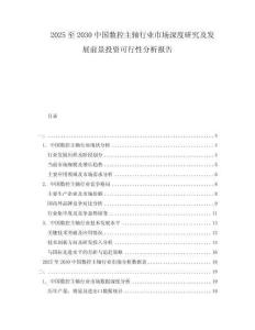 2025至2030中國數(shù)控主軸行業(yè)市場深度研究及發(fā)展前景投資可行性分析報告