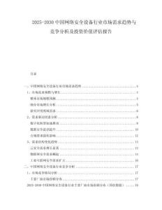 2025-2030中國(guó)網(wǎng)絡(luò)安全設(shè)備行業(yè)市場(chǎng)需求趨勢(shì)與競(jìng)爭(zhēng)分析及投資價(jià)值評(píng)估報(bào)告