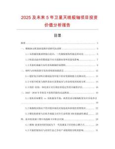 2025及未來5年衛(wèi)星天線極軸項(xiàng)目投資價(jià)值分析報(bào)告