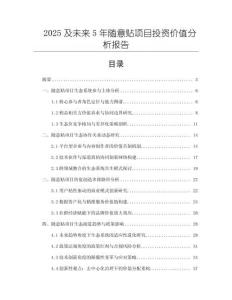2025及未來5年隨意貼項目投資價值分析報告