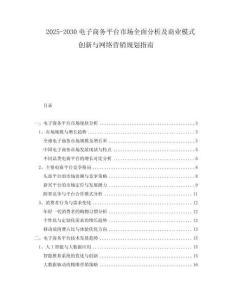 2025-2030電子商務(wù)平臺市場全面分析及商業(yè)模式創(chuàng)新與網(wǎng)絡(luò)營銷規(guī)劃指南