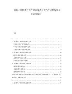 2025-2030新材料產(chǎn)業(yè)園技術突破與產(chǎn)業(yè)化發(fā)展前景研究報告