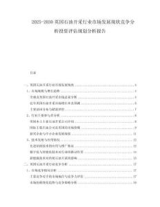2025-2030英國石油開采行業(yè)市場(chǎng)發(fā)展現(xiàn)狀競(jìng)爭(zhēng)分析投資評(píng)估規(guī)劃分析報(bào)告