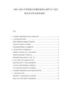 2025-2030中國智能可穿戴設備核心部件生產(chǎn)商市場競爭分析及投資深圳