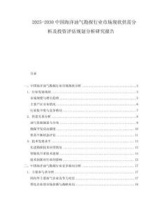2025-2030中國海洋油氣勘探行業(yè)市場(chǎng)現(xiàn)狀供需分析及投資評(píng)估規(guī)劃分析研究報(bào)告