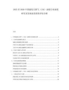 2025至2030中國液化天然氣（LNG）油輪行業(yè)深度研究及發(fā)展前景投資評(píng)估分析