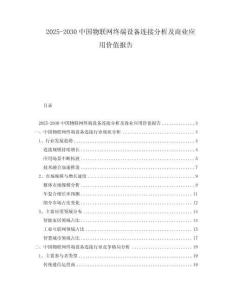 2025-2030中國物聯(lián)網(wǎng)終端設(shè)備連接分析及商業(yè)應(yīng)用價值報告