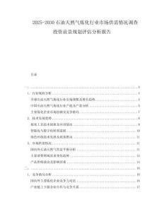 2025-2030石油天然氣煉化行業(yè)市場供需情況調(diào)查投資前景規(guī)劃評估分析報告