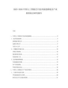 2025-2030中國(guó)人工智能芯片技術(shù)演進(jìn)路線及產(chǎn)業(yè)投資機(jī)會(huì)研究報(bào)告