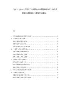 2025-2030中國汽車金融行業(yè)市場現(xiàn)狀應用分析及投資前景規(guī)劃分析研究報告