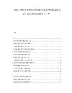2025-2030碳中和技術集聚區(qū)政策路徑研究及碳交易機制與綠色債券融資可行性