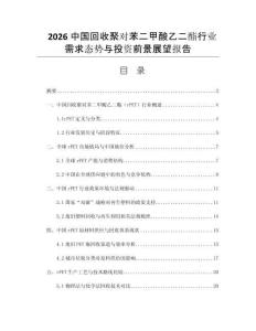 2026中國回收聚對(duì)苯二甲酸乙二酯行業(yè)需求態(tài)勢(shì)與投資前景展望報(bào)告